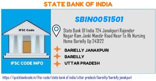 State Bank of India Barielly Janakpuri SBIN0051501 IFSC Code