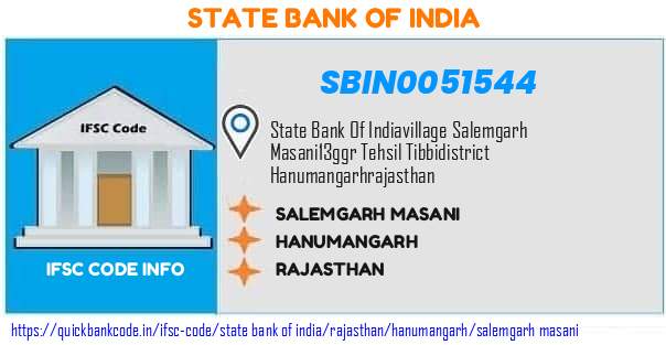 SBIN0051544 State Bank of India. SALEMGARH MASANI