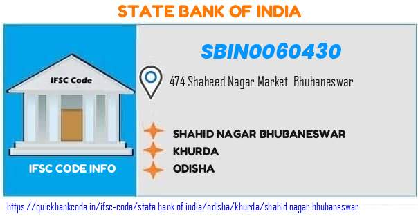 State Bank of India Shahid Nagar Bhubaneswar SBIN0060430 IFSC Code