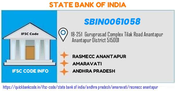 State Bank of India Rasmecc Anantapur SBIN0061058 IFSC Code