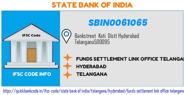 State Bank of India Funds Settlement Link Office Telangana SBIN0061065 IFSC Code