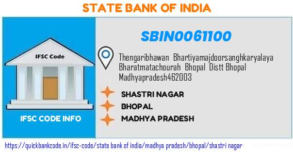State Bank of India Shastri Nagar SBIN0061100 IFSC Code