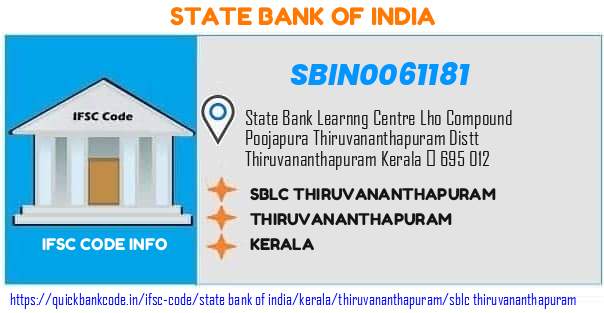 State Bank of India Sblc Thiruvananthapuram SBIN0061181 IFSC Code