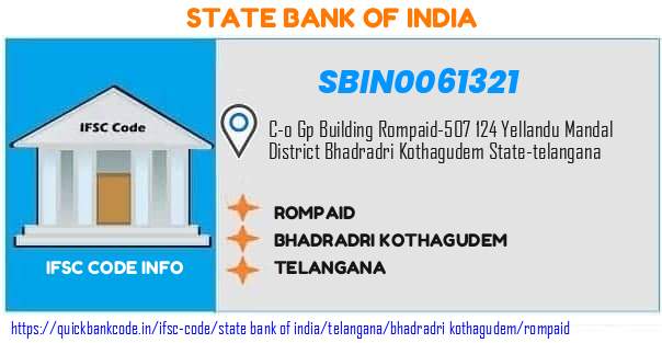 State Bank of India Rompaid SBIN0061321 IFSC Code