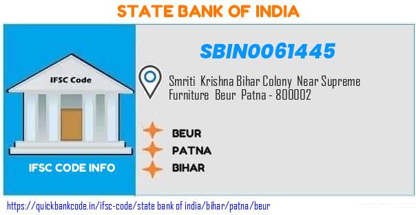 SBIN0061445 State Bank of India. BEUR