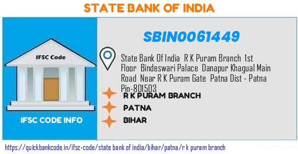 SBIN0061449 State Bank of India. R K PURAM BRANCH
