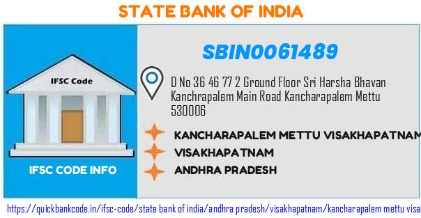State Bank of India Kancharapalem Mettu Visakhapatnam SBIN0061489 IFSC Code