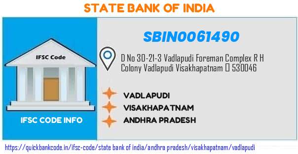 State Bank of India Vadlapudi SBIN0061490 IFSC Code