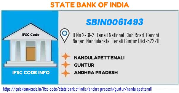 SBIN0061493 State Bank of India. NANDULAPET,TENALI