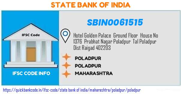 State Bank of India Poladpur SBIN0061515 IFSC Code
