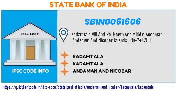 State Bank of India Kadamtala SBIN0061606 IFSC Code