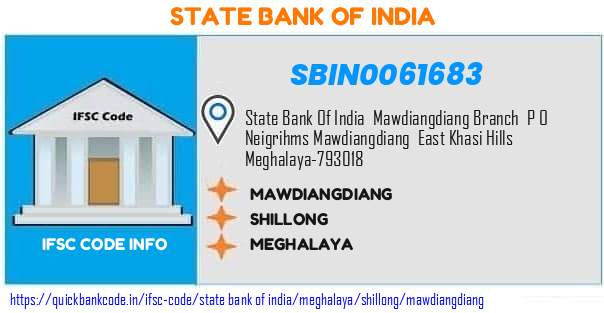 State Bank of India Mawdiangdiang SBIN0061683 IFSC Code