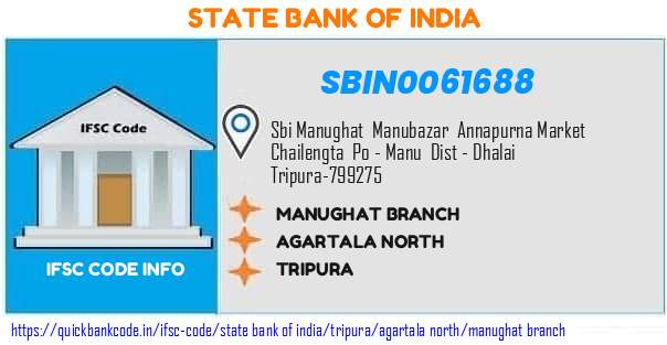 State Bank of India Manughat Branch SBIN0061688 IFSC Code