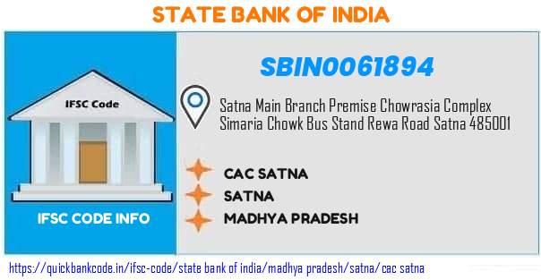 State Bank of India Cac Satna SBIN0061894 IFSC Code