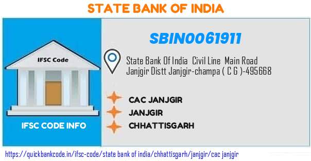 State Bank of India Cac Janjgir SBIN0061911 IFSC Code