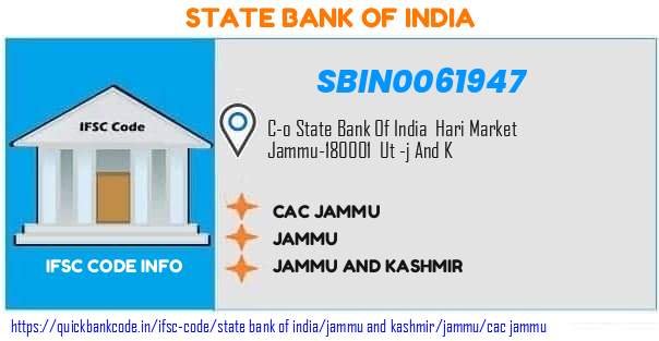 State Bank of India Cac Jammu SBIN0061947 IFSC Code