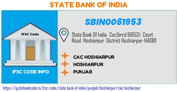 SBIN0061953 State Bank of India. CAC HOSHIARPUR