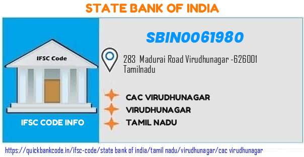State Bank of India Cac Virudhunagar SBIN0061980 IFSC Code