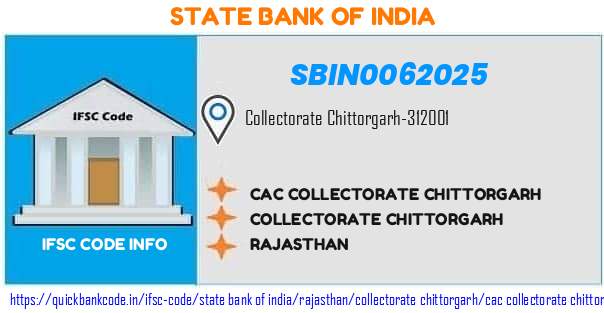 State Bank of India Cac Collectorate Chittorgarh SBIN0062025 IFSC Code