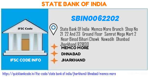 State Bank of India Memco More SBIN0062202 IFSC Code