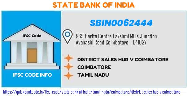 SBIN0062444 State Bank of India. DISTRICT SALES HUB V COIMBATORE