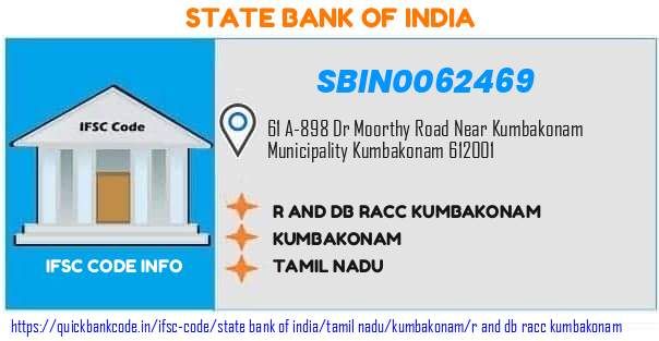 State Bank of India R And Db Racc Kumbakonam SBIN0062469 IFSC Code