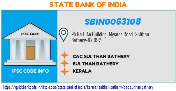 State Bank of India Cac Sulthan Bathery SBIN0063108 IFSC Code