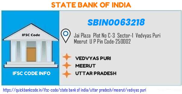 State Bank of India Vedvyas Puri SBIN0063218 IFSC Code