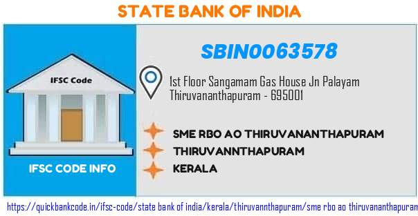 State Bank of India Sme Rbo Ao Thiruvananthapuram SBIN0063578 IFSC Code