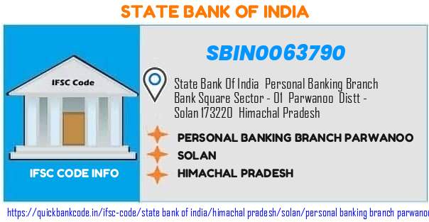 SBIN0063790 State Bank of India. PERSONAL BANKING BRANCH PARWANOO
