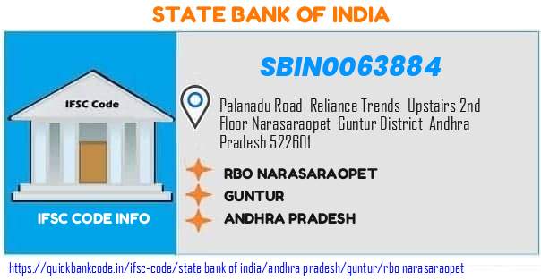 State Bank of India Rbo Narasaraopet SBIN0063884 IFSC Code
