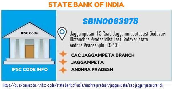 State Bank of India Cac Jaggampeta Branch SBIN0063978 IFSC Code