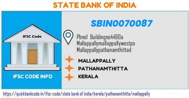 State Bank of India Mallappally SBIN0070087 IFSC Code