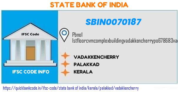 State Bank of India Vadakkencherry SBIN0070187 IFSC Code