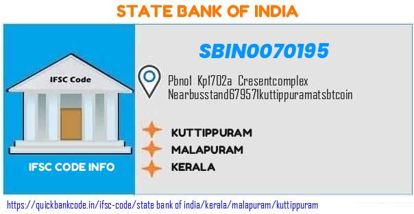 SBIN0070195 State Bank of India. KUTTIPPURAM