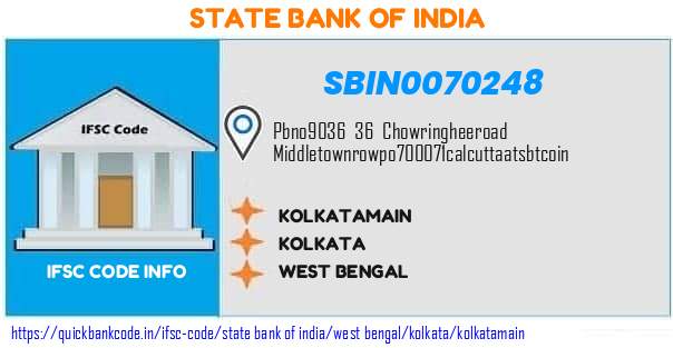 State Bank of India Kolkatamain SBIN0070248 IFSC Code