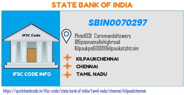 State Bank of India Kilpaukchennai SBIN0070297 IFSC Code