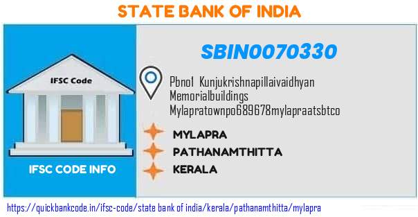 State Bank of India Mylapra SBIN0070330 IFSC Code