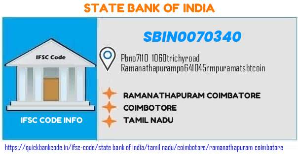 State Bank of India Ramanathapuram Coimbatore SBIN0070340 IFSC Code