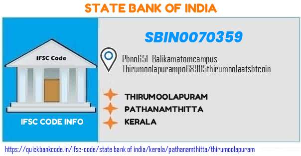 State Bank of India Thirumoolapuram SBIN0070359 IFSC Code