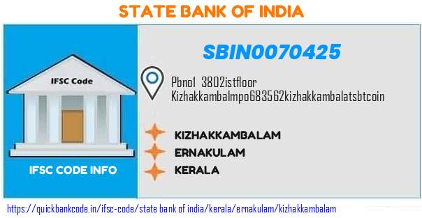 State Bank of India Kizhakkambalam SBIN0070425 IFSC Code