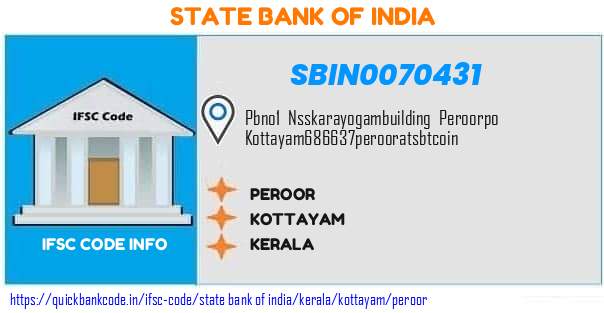 State Bank of India Peroor SBIN0070431 IFSC Code