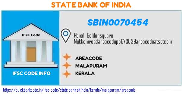 State Bank of India Areacode SBIN0070454 IFSC Code