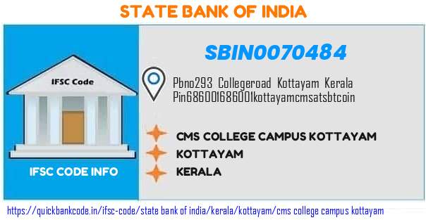 State Bank of India Cms College Campus Kottayam SBIN0070484 IFSC Code