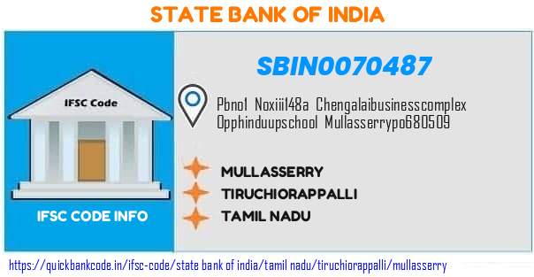 SBIN0070487 State Bank of India. MULLASSERRY