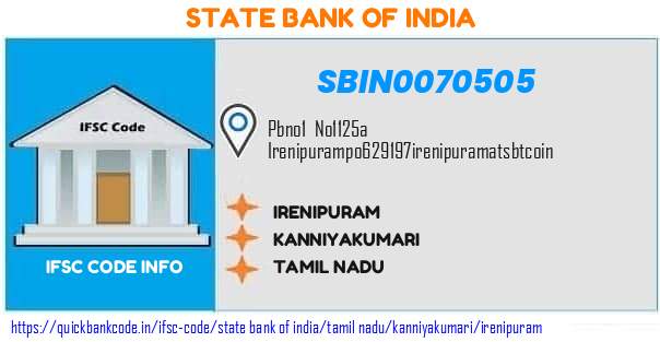 State Bank of India Irenipuram SBIN0070505 IFSC Code
