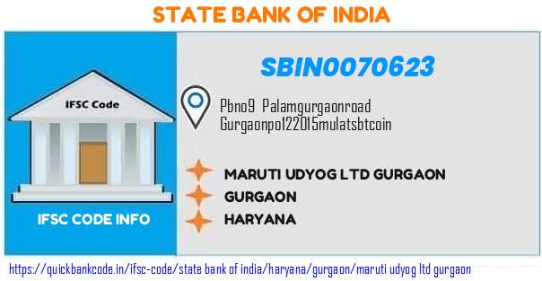 SBIN0070623 State Bank of India. MARUTI UDYOG LTD GURGAON