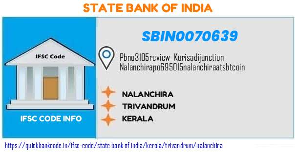 State Bank of India Nalanchira SBIN0070639 IFSC Code