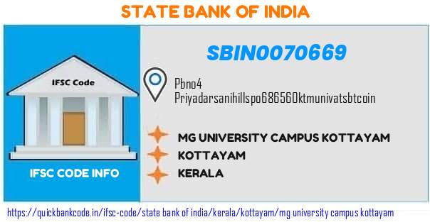 State Bank of India Mg University Campus Kottayam SBIN0070669 IFSC Code