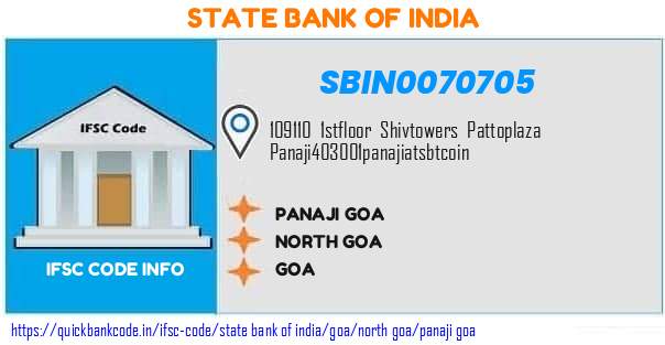 SBIN0070705 State Bank of India. PANAJI  GOA